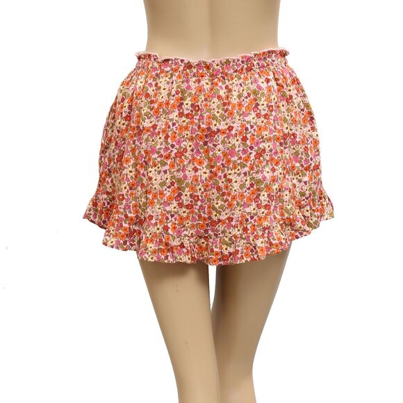 Free People Ellia Printed Shorts Floral Smocked Ruffle Pull-On Lace XS 281939 - Picture 7 of 9